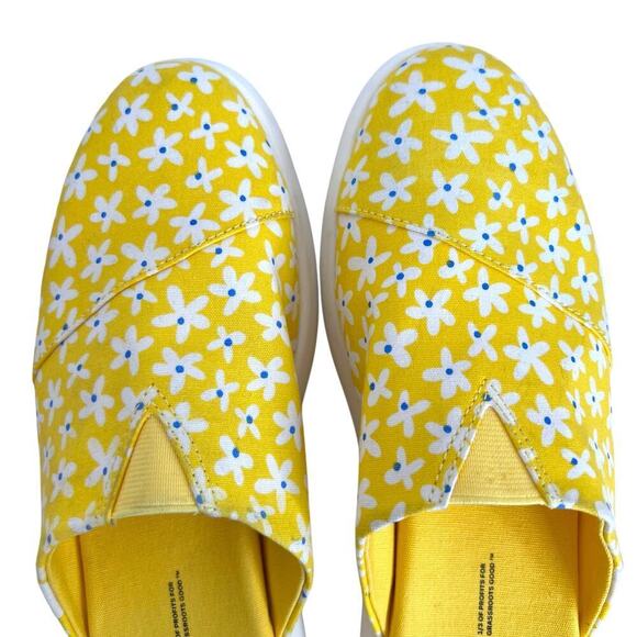 TOMS Alpargata Mallow Mule Yellow With White Daisy Print Women's Size 7.5 - Picture 5 of 11